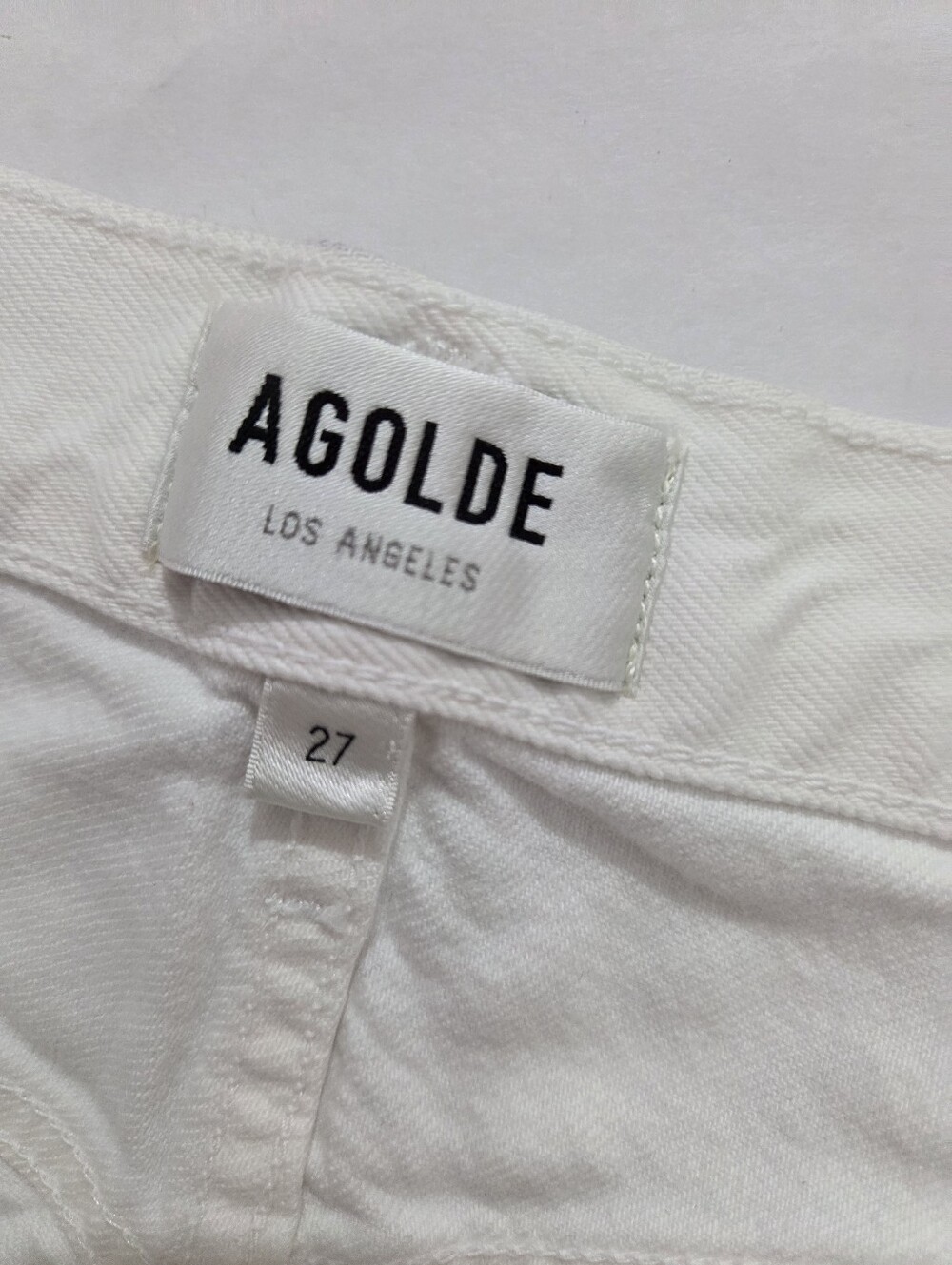 Agolde Parker Denim Jean Shorts in Dough White Boho Raw Hem Distressed Size 27 - Picture 7 of 10